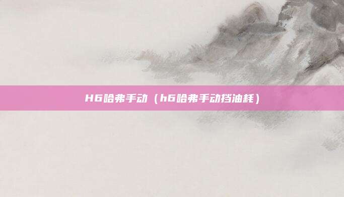 H6哈弗手动(h6哈弗手动挡油耗)