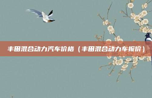丰田混合动力汽车价格（丰田混合动力车报价）