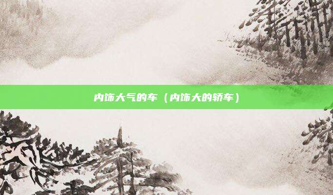 内饰大气的车(内饰大的轿车)