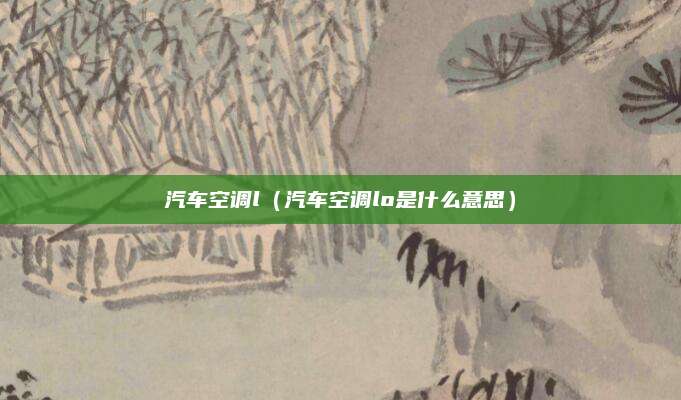 汽车空调l（汽车空调lo是什么意思）