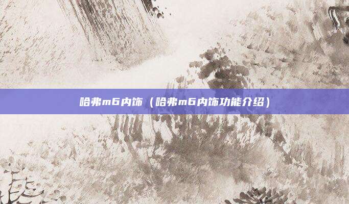 哈弗m6内饰(哈弗m6内饰功能介绍)