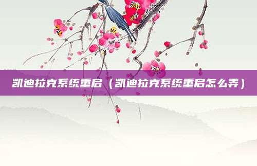 凯迪拉克系统重启(凯迪拉克系统重启怎么弄)