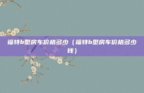 福特b型房车价格多少(福特b型房车价格多少钱)