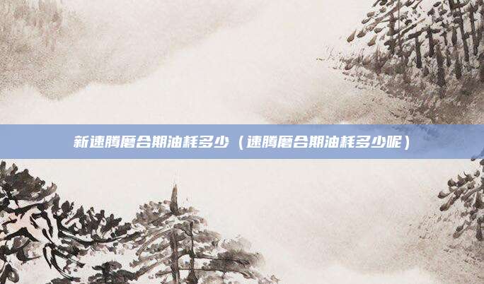 新速腾磨合期油耗多少(速腾磨合期油耗多少呢)