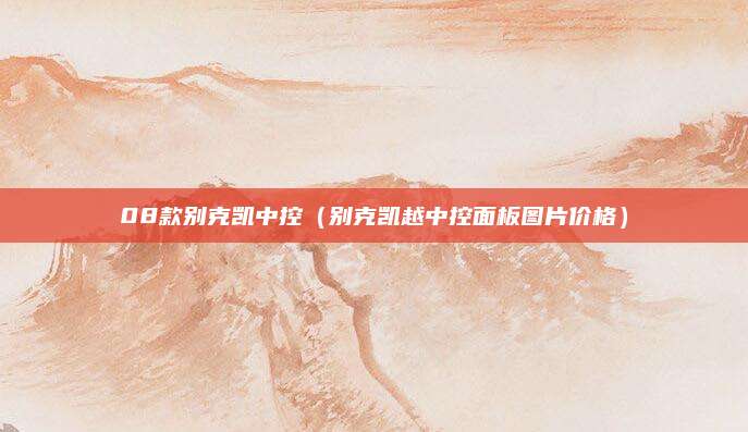 08款别克凯中控(别克凯越中控面板图片价格)