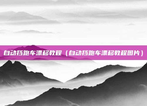 自动挡跑车漂移教程(自动挡跑车漂移教程图片)