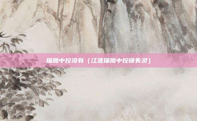 瑞鹰中控没有(江淮瑞鹰中控锁失灵)