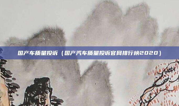 国产车质量投诉(国产汽车质量投诉官网排行榜2020)