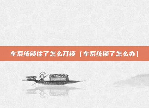 车系统锁住了怎么开锁(车系统锁了怎么办)