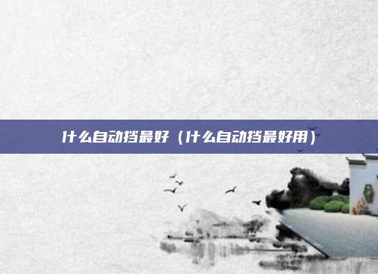 什么自动挡最好(什么自动挡最好用)
