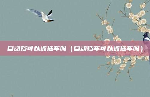 自动挡可以被拖车吗(自动档车可以被拖车吗)