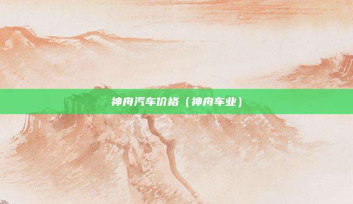 神舟汽车价格(神舟车业)