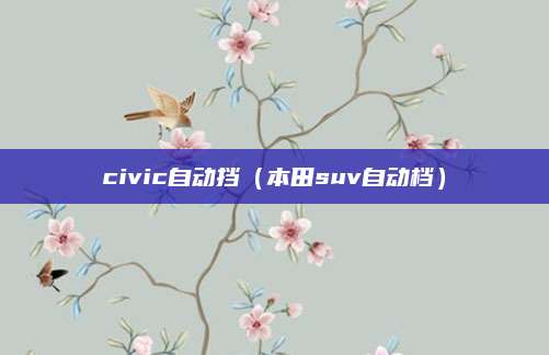 civic自动挡(本田suv自动档)