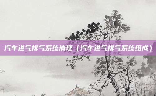 汽车进气排气系统清理(汽车进气排气系统组成)