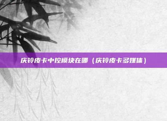 庆铃皮卡中控模块在哪(庆铃皮卡多媒体)