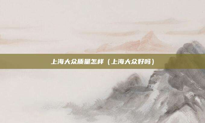 上海大众质量怎样(上海大众好吗)