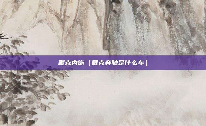 戴克内饰(戴克奔驰是什么车)