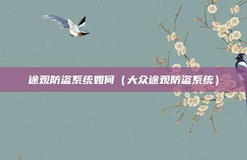 途观防盗系统如何（大众途观防盗系统）