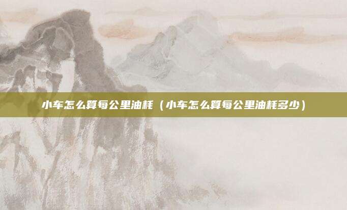 小车怎么算每公里油耗(小车怎么算每公里油耗多少)