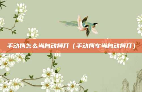 手动挡怎么当自动挡开（手动挡车当自动挡开）
