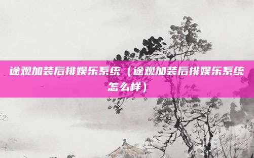 途观加装后排娱乐系统（途观加装后排娱乐系统怎么样）