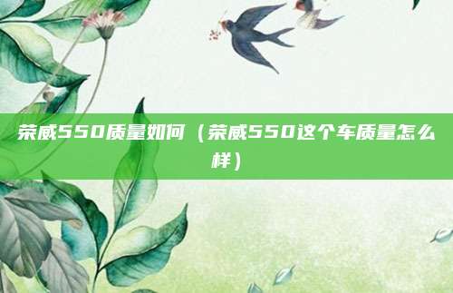荣威550质量如何(荣威550这个车质量怎么样)