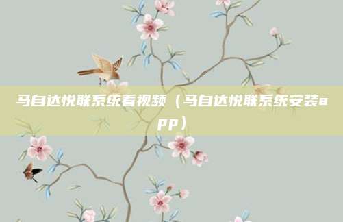马自达悦联系统看视频(马自达悦联系统安装app)