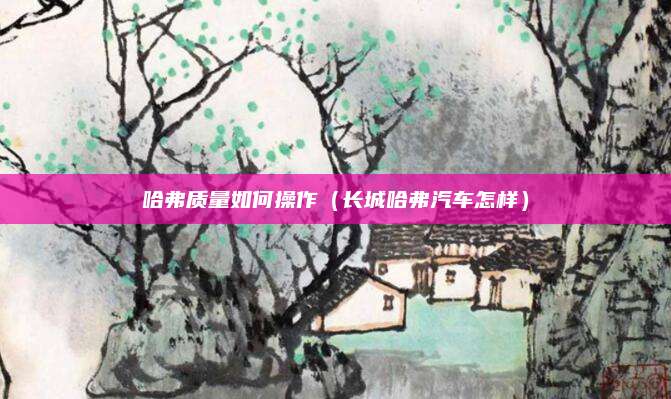 哈弗质量如何操作(长城哈弗汽车怎样)