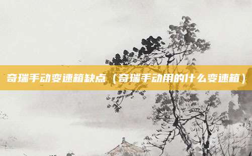 奇瑞手动变速箱缺点(奇瑞手动用的什么变速箱)