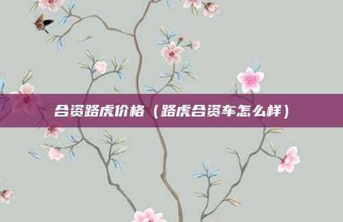 合资路虎价格(路虎合资车怎么样)