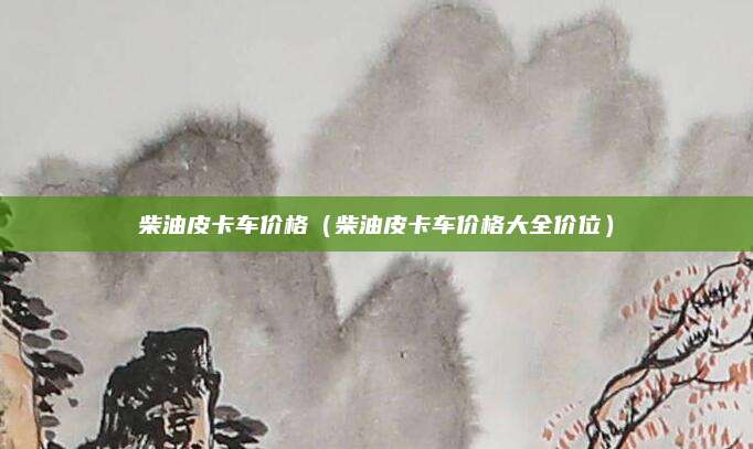 柴油皮卡车价格(柴油皮卡车价格大全价位)
