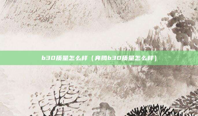 b30质量怎么样(奔腾b30质量怎么样)