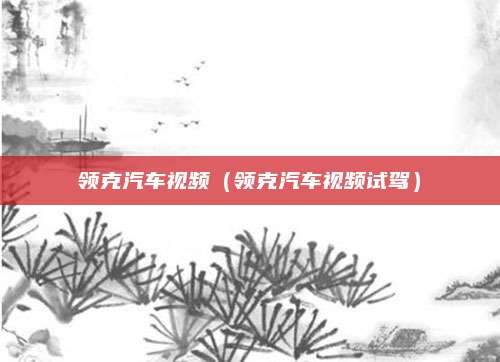 领克汽车视频（领克汽车视频试驾）
