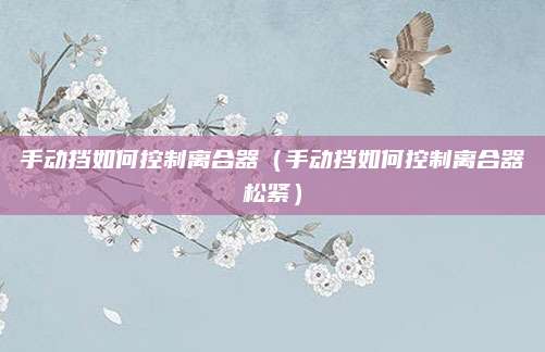 手动挡如何控制离合器(手动挡如何控制离合器松紧)