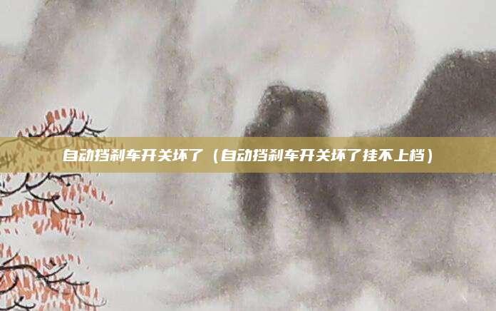 自动挡刹车开关坏了（自动挡刹车开关坏了挂不上档）