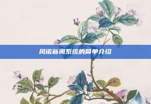 风诺新闻系统的简单介绍