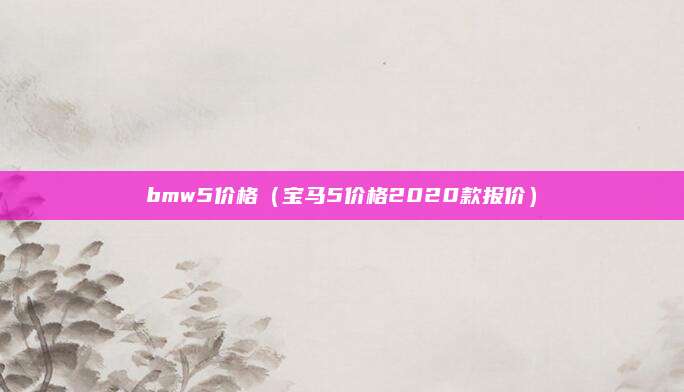 bmw5价格(宝马5价格2020款报价)