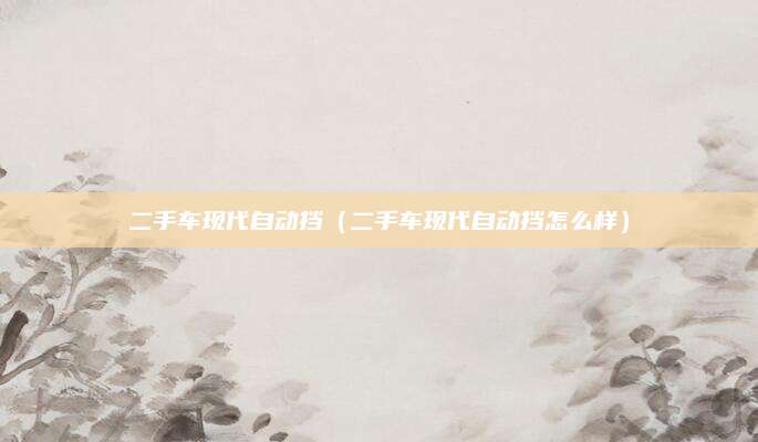 二手车现代自动挡(二手车现代自动挡怎么样)