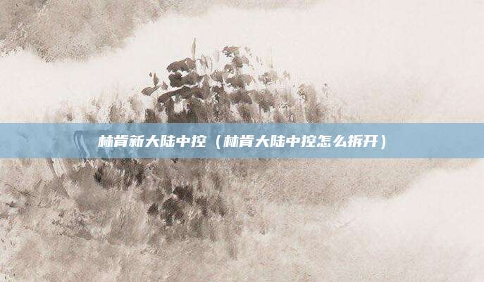 林肯新大陆中控(林肯大陆中控怎么拆开)