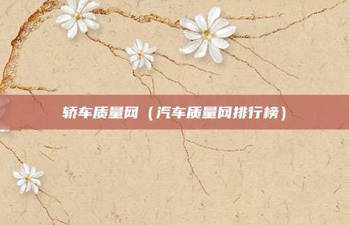 轿车质量网(汽车质量网排行榜)