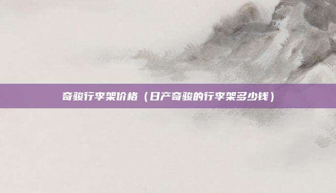 奇骏行李架价格(日产奇骏的行李架多少钱)