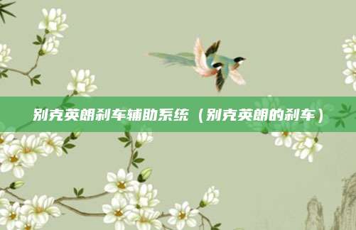 别克英朗刹车辅助系统（别克英朗的刹车）