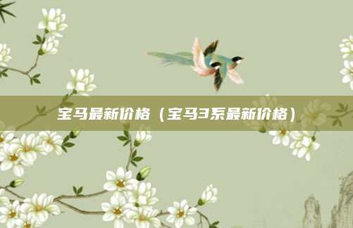 宝马最新价格(宝马3系最新价格)
