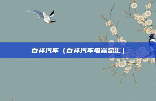 百祥汽车(百祥汽车电器总汇)