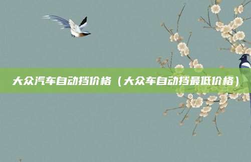 大众汽车自动挡价格（大众车自动挡最低价格）