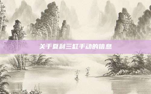 关于夏利三缸手动的信息
