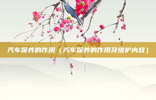 汽车保养的作用(汽车保养的作用及维护内容)
