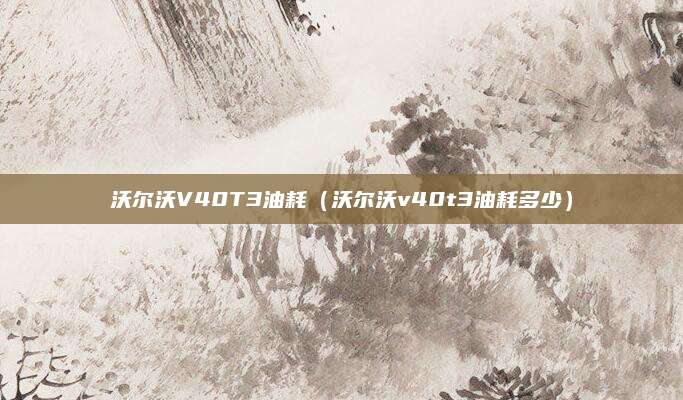 沃尔沃V40T3油耗(沃尔沃v40t3油耗多少)