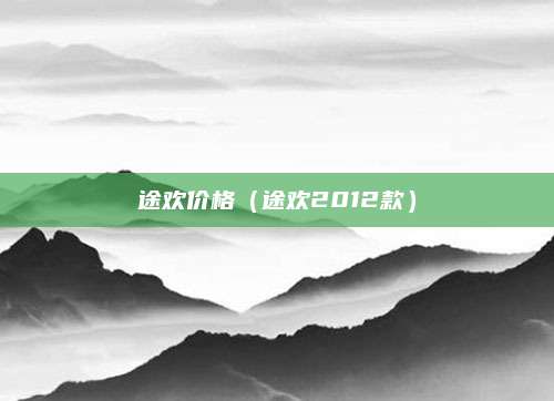 途欢价格(途欢2012款)