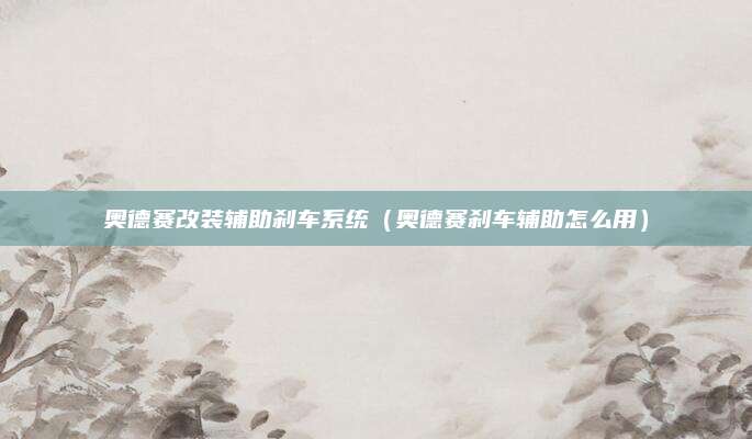 奥德赛改装辅助刹车系统(奥德赛刹车辅助怎么用)